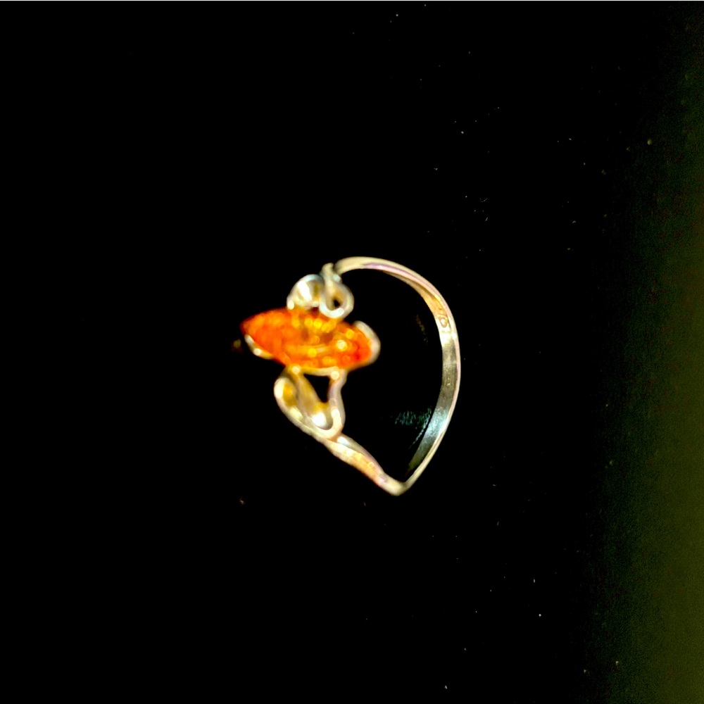 Sterling silver amber ring